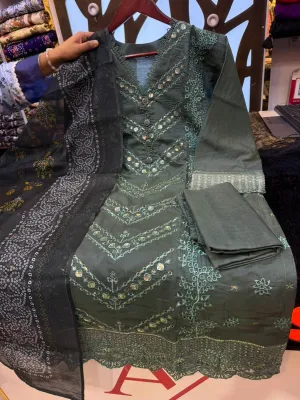 Pakistani Inspired Embroidery Stitched Dress